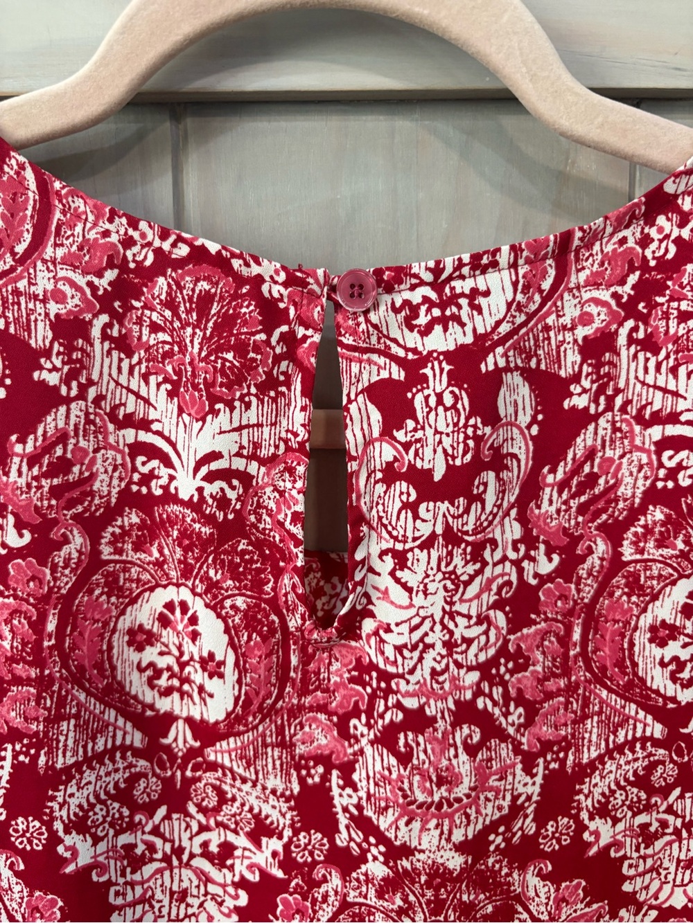 Talbots Red and Cream Printed Sleeveless Top - Picture 5 of 6